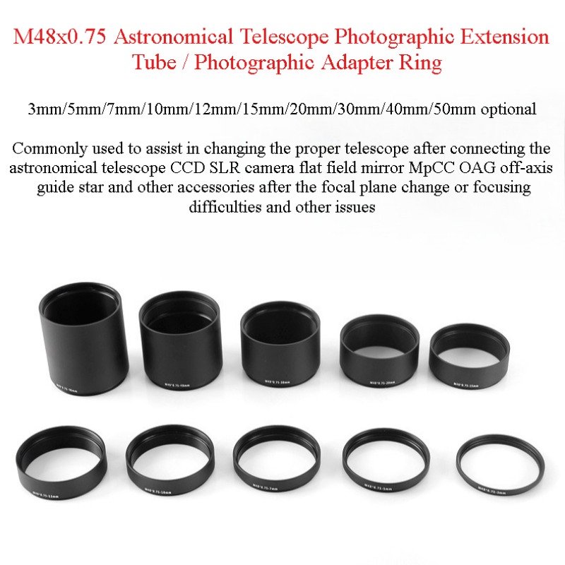 Photography Youtube - M48X0.75 T2 Cincin Tabung Ekstensi 3/5/7/10/12/15/20/30/40/50Mm