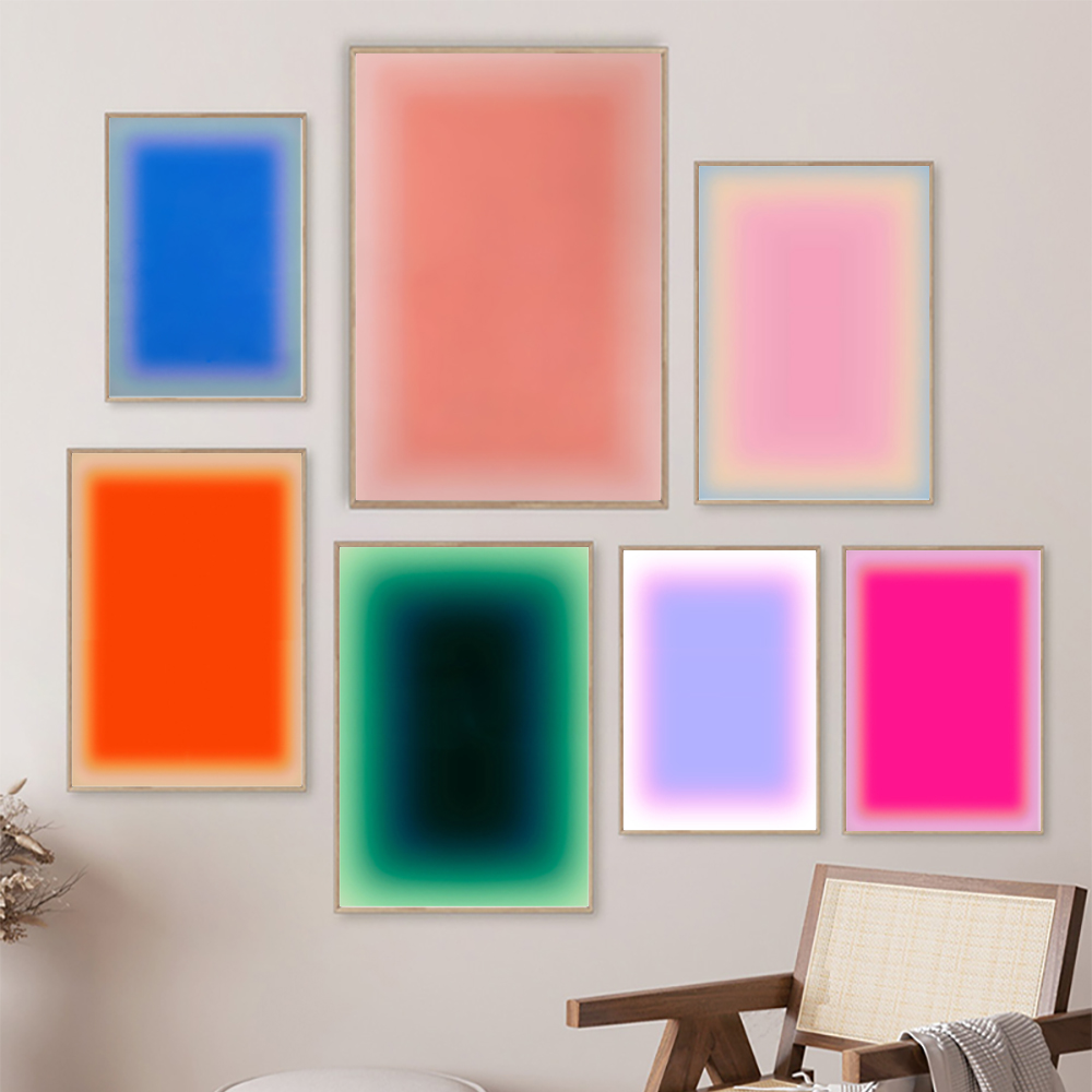 Photography Landscape - Cetakan Seni Gradien Poster Aura Warna-warni