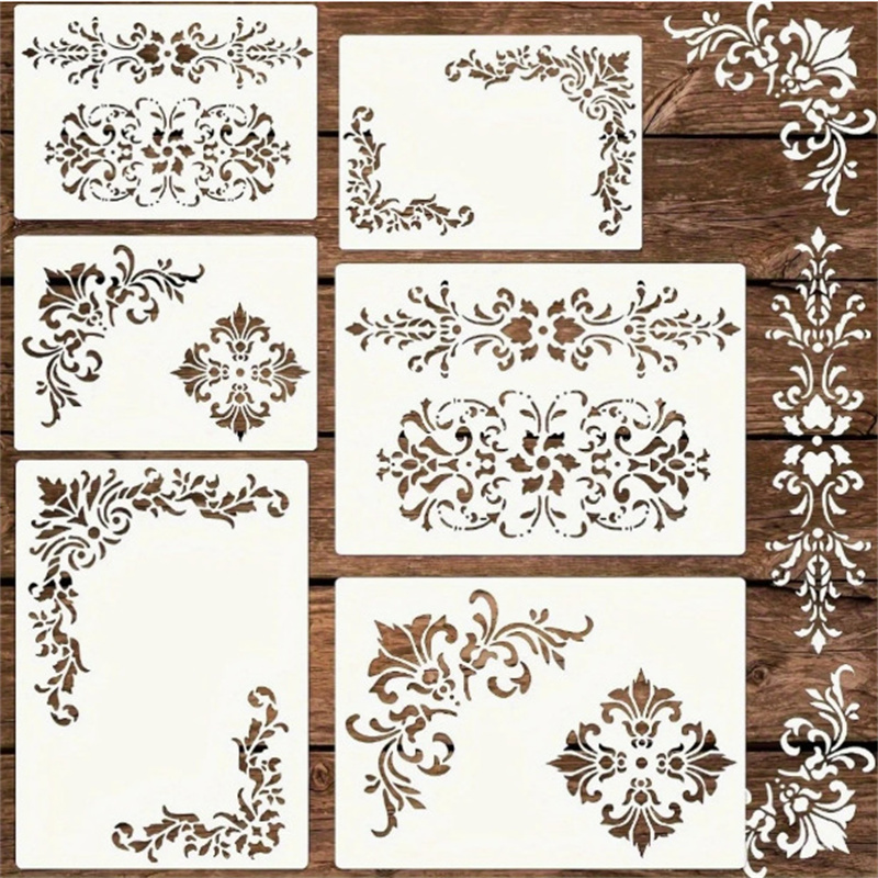 Photography Angle - 6Pcs Stencil Bunga untuk Lukisan, Template