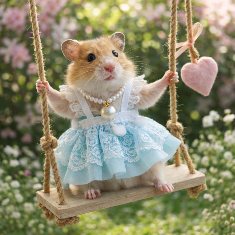 Photography Vest - Rok Renda Hamster Cantik dengan Kalung