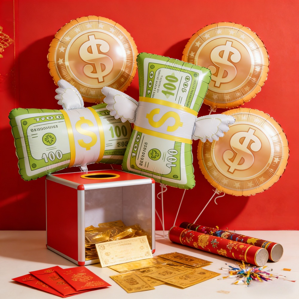 Photography Prompt - 5 Buah Balon Foil Uang 100