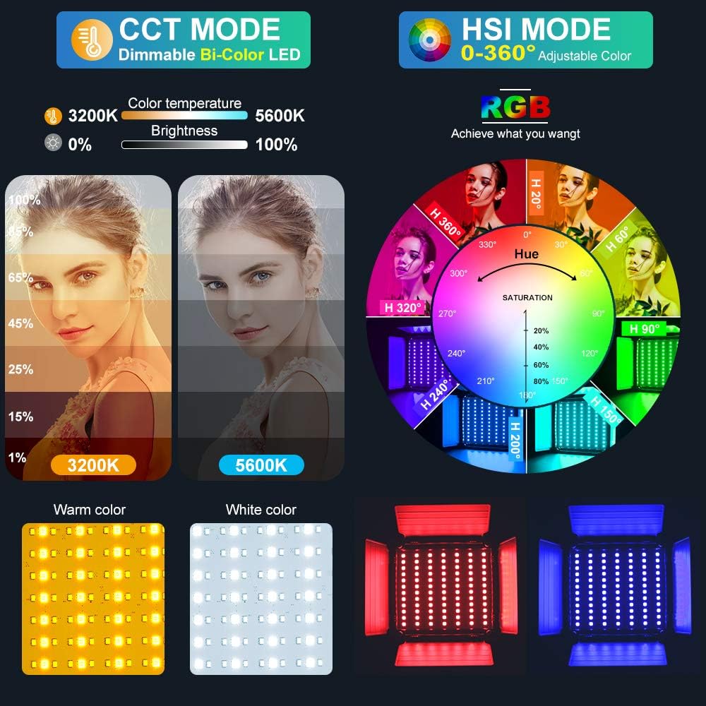 Lampu Video Panel LED RGB deng - Photography Youtube ulasan dan harga