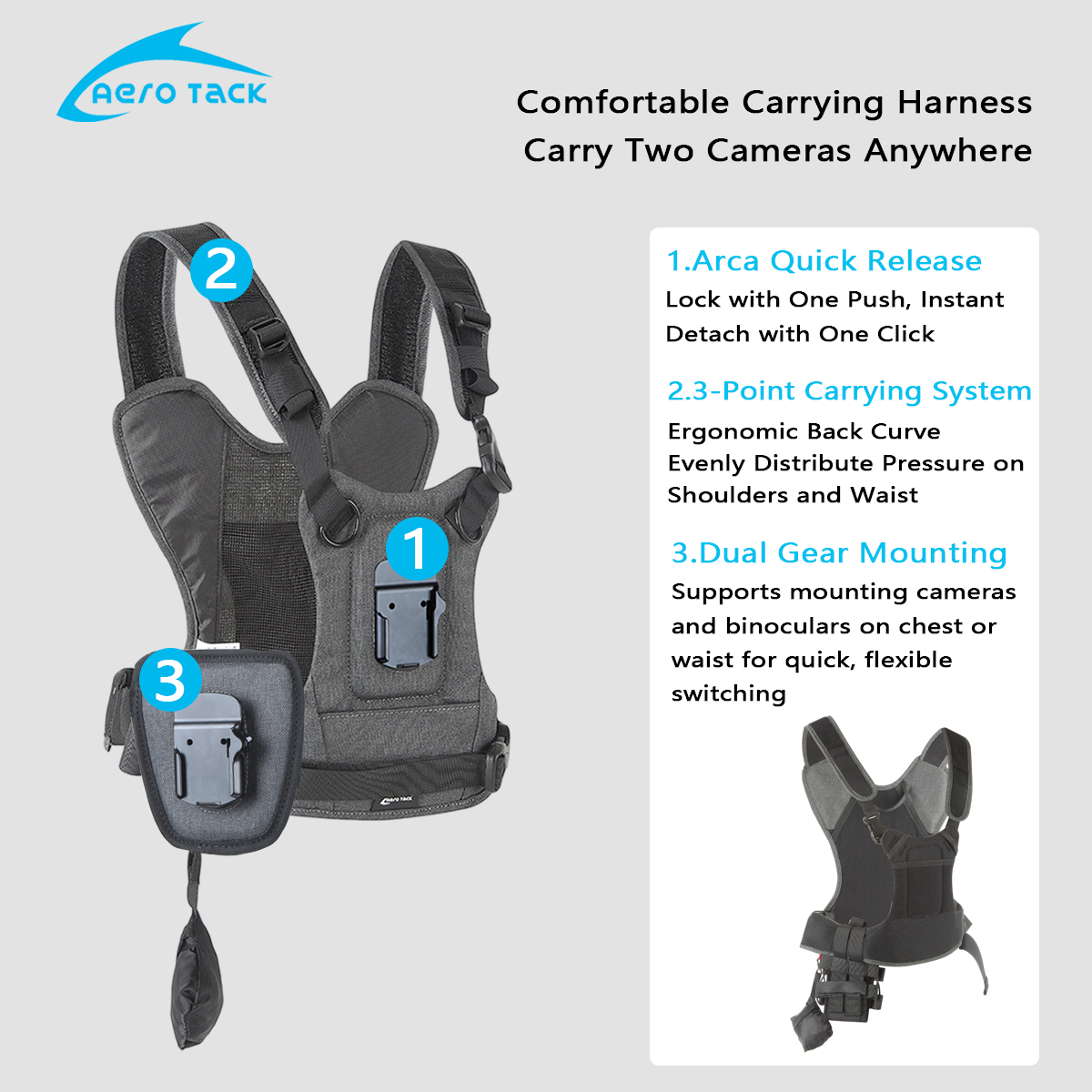 Tali Kamera Aero Tack G3, Sist - Photography Vest ulasan dan harga