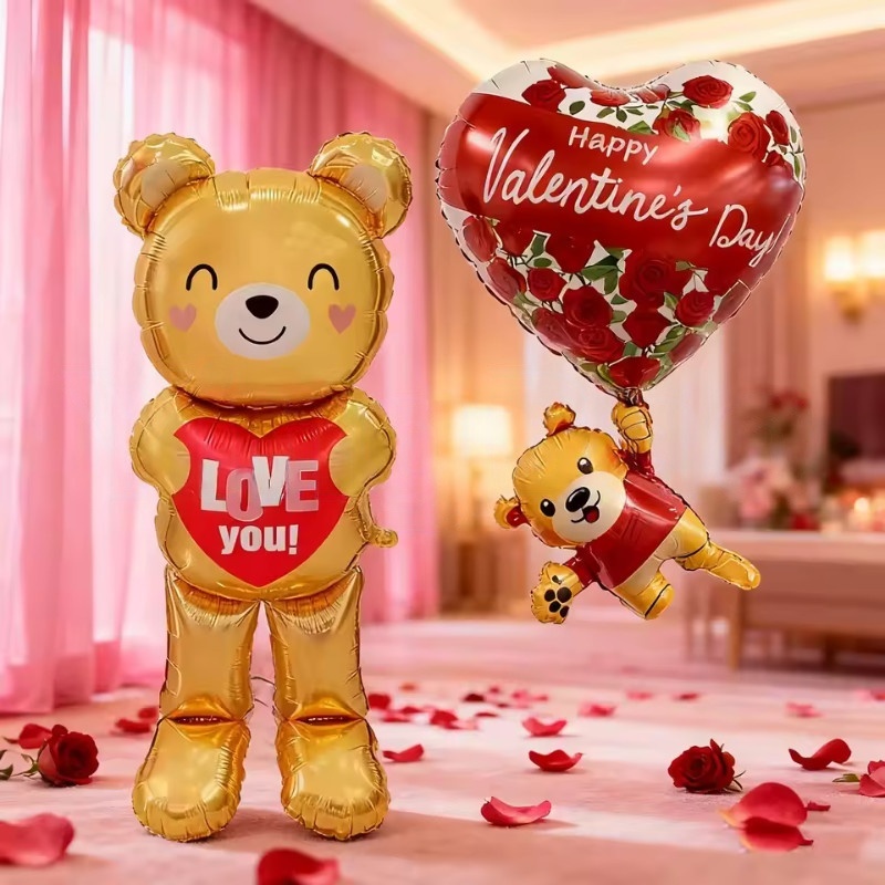 Balon Foil Beruang Hati Berdir - Photography Day ulasan dan harga