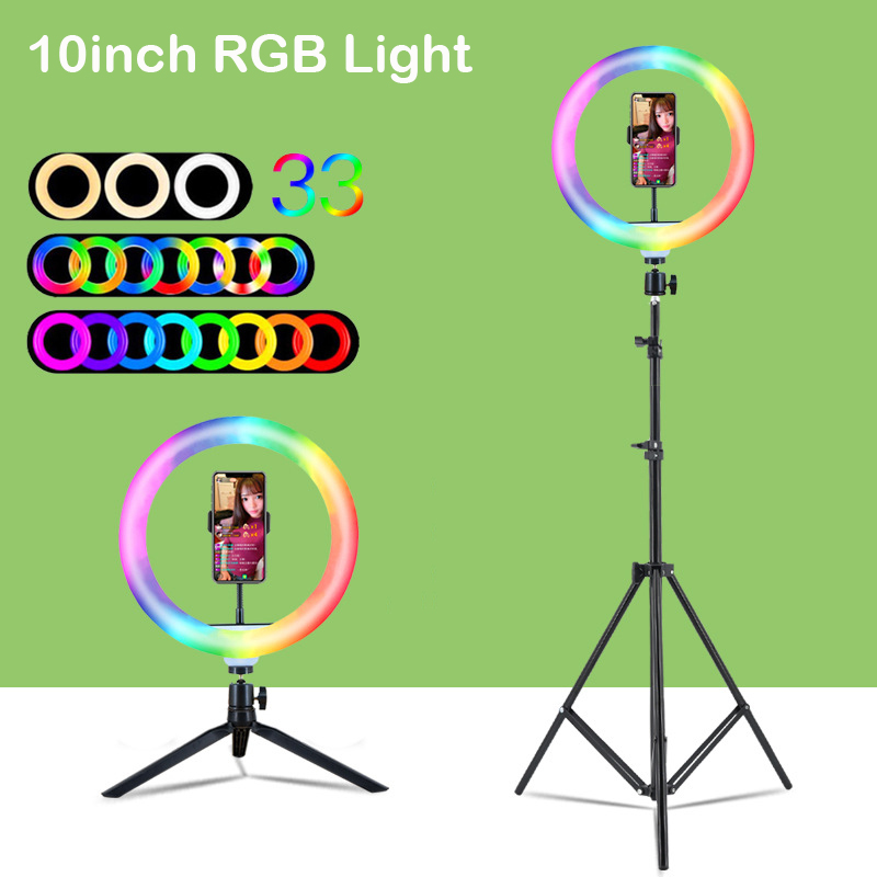 Ring Light LED RGB 10 inci 26c - Photography Youtube ulasan dan harga