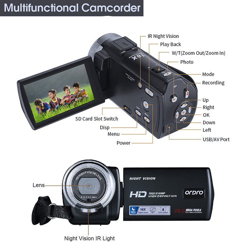 Ordro V12 kamera Video Vlog ka - Photography Prompt ulasan dan harga