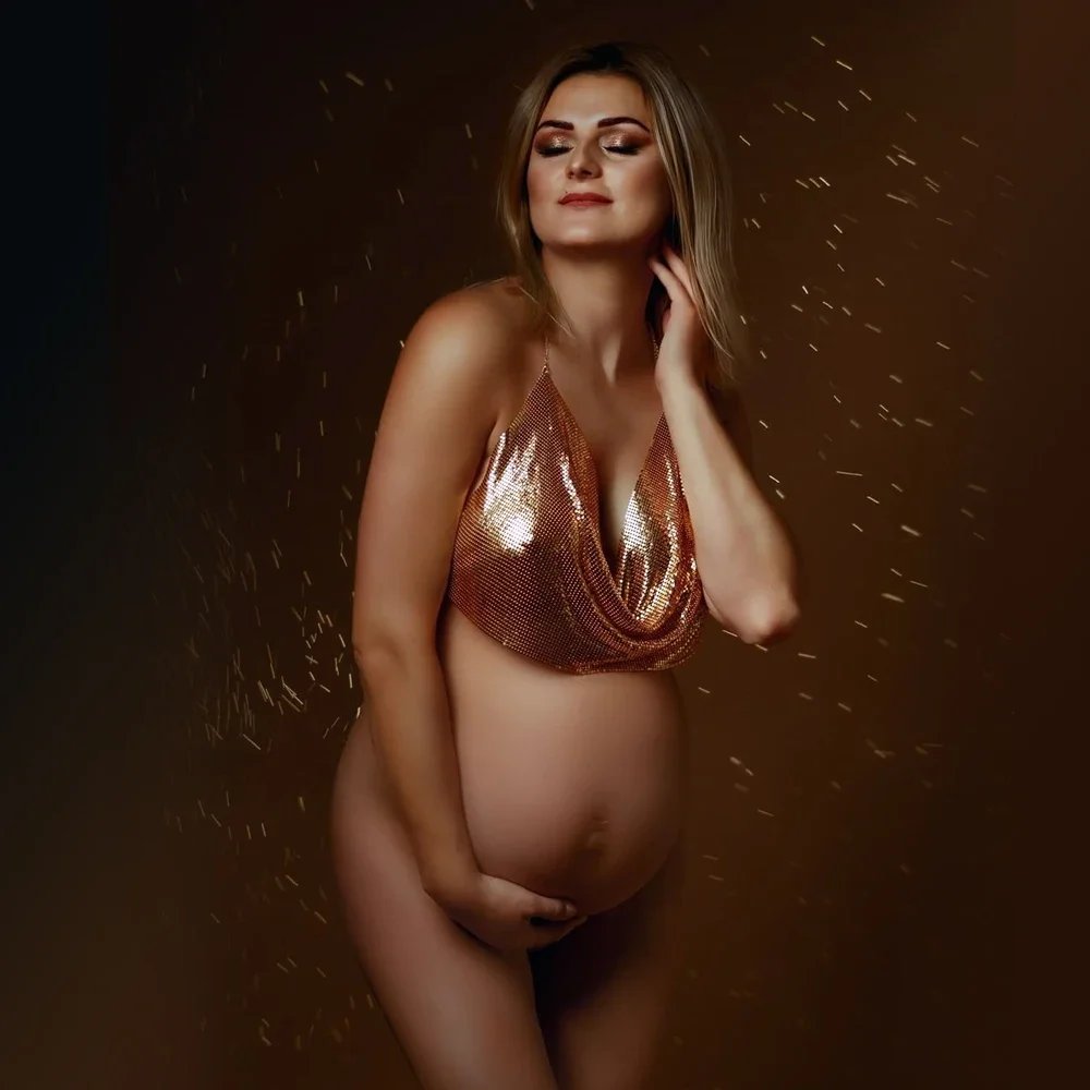 Gaun Hamil Seksi dengan Rantai - Photography Vest ulasan dan harga