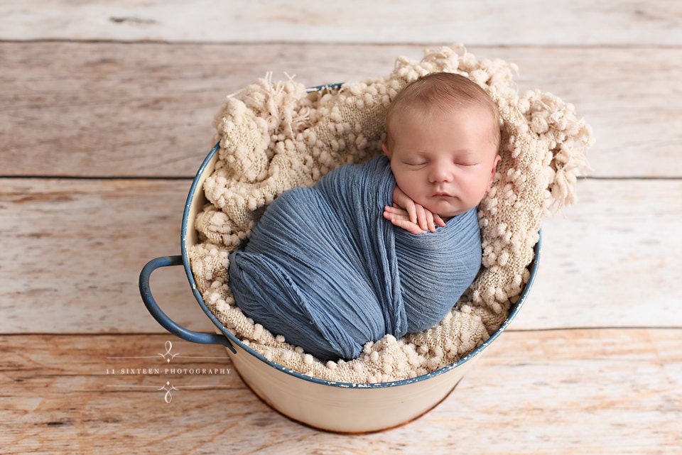 Kain Kasa Denim Biru untuk Mem - Photography Newborn ulasan dan harga