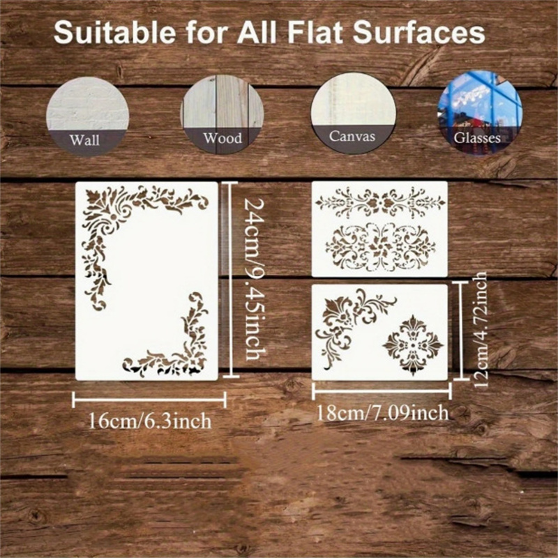 6Pcs Stencil Bunga untuk Lukis - Photography Angle ulasan dan harga