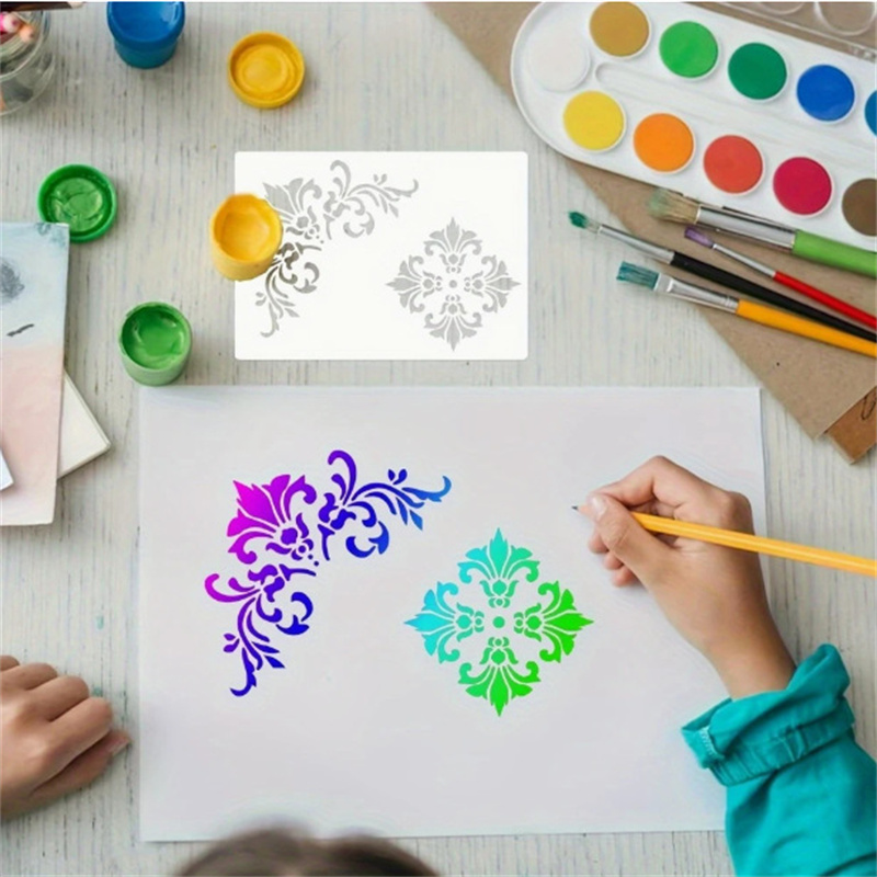 6Pcs Stencil Bunga untuk Lukis - Photography Angle ulasan dan harga