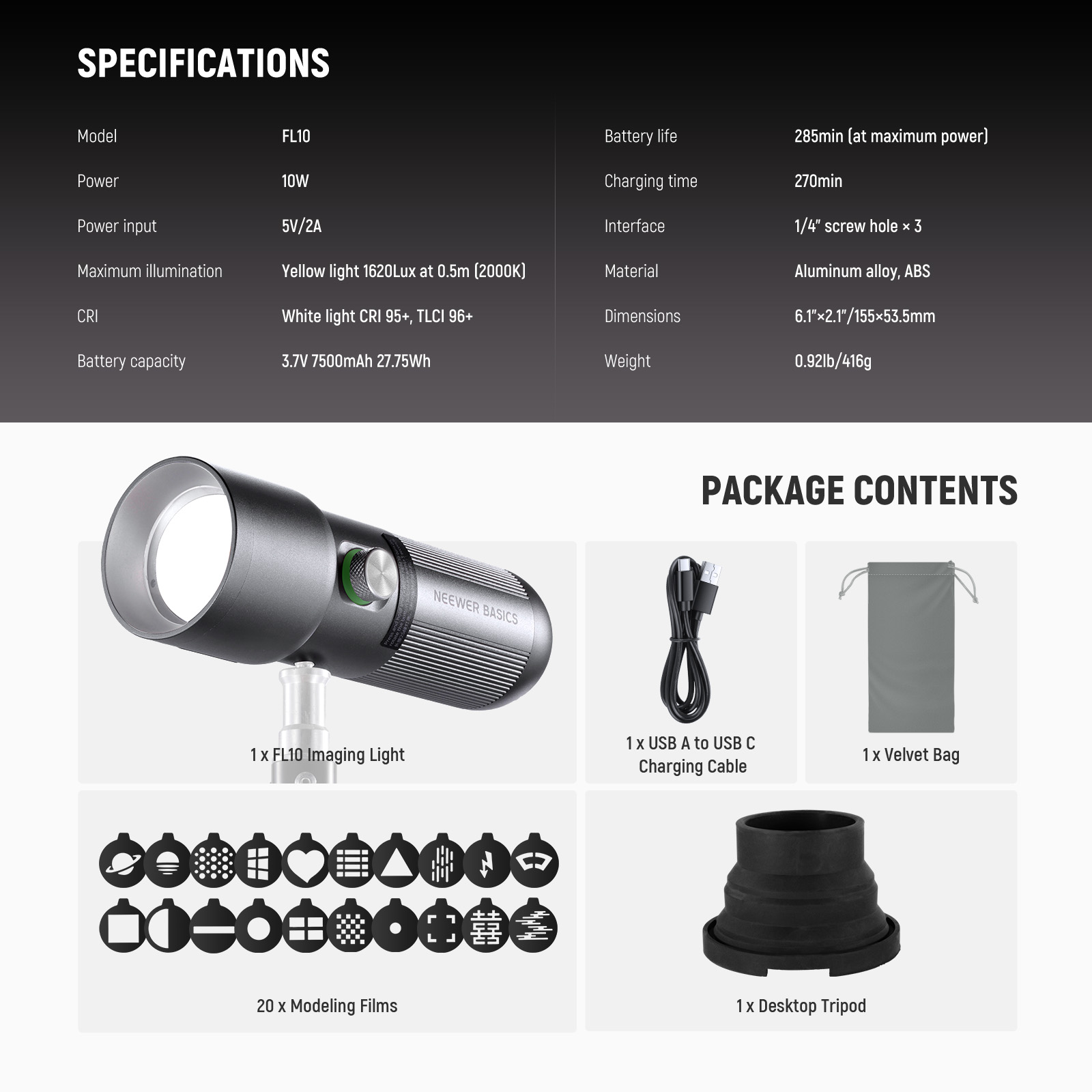 Senter Fotografi LED NEEWER BA - Photography Basics ulasan dan harga