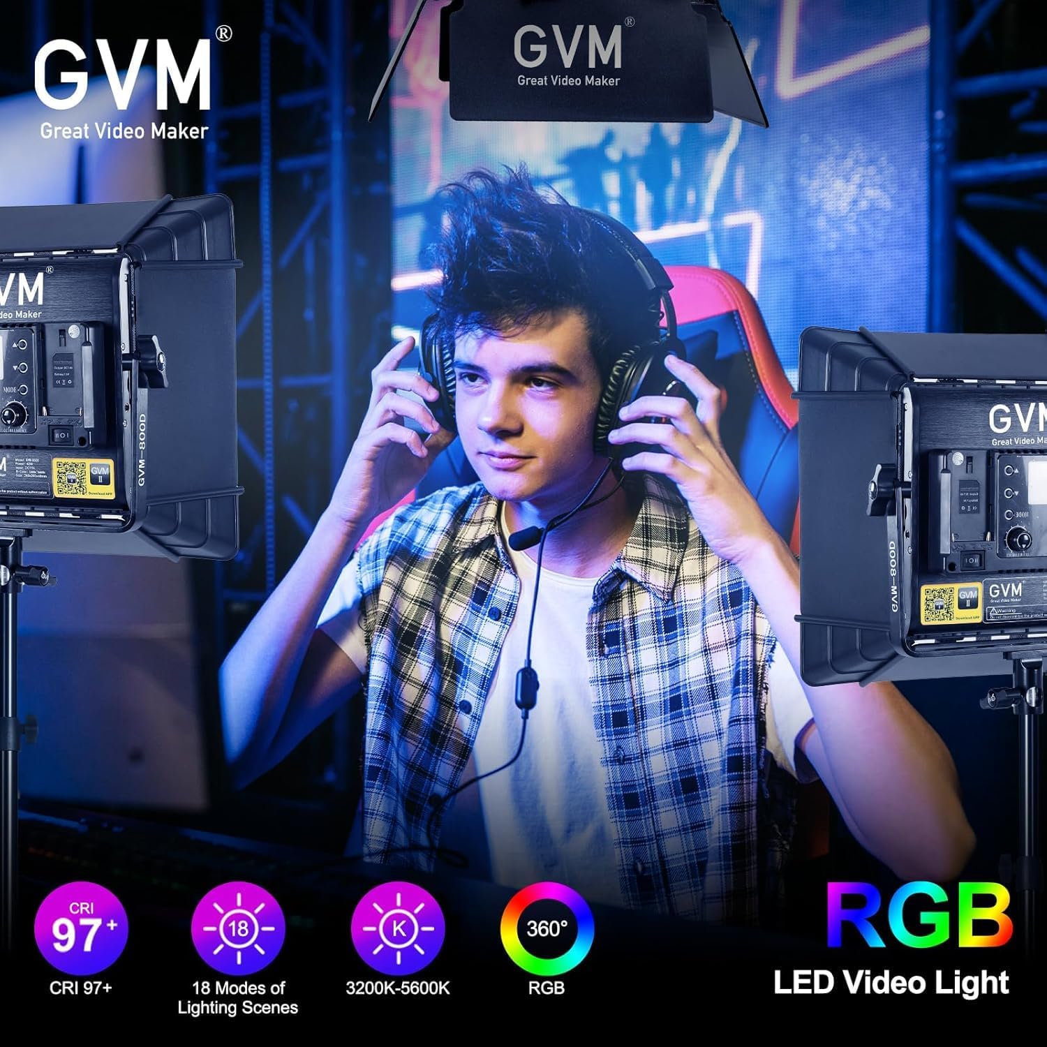 Kit Pencahayaan Video LED RGB, - Photography Youtube ulasan dan harga